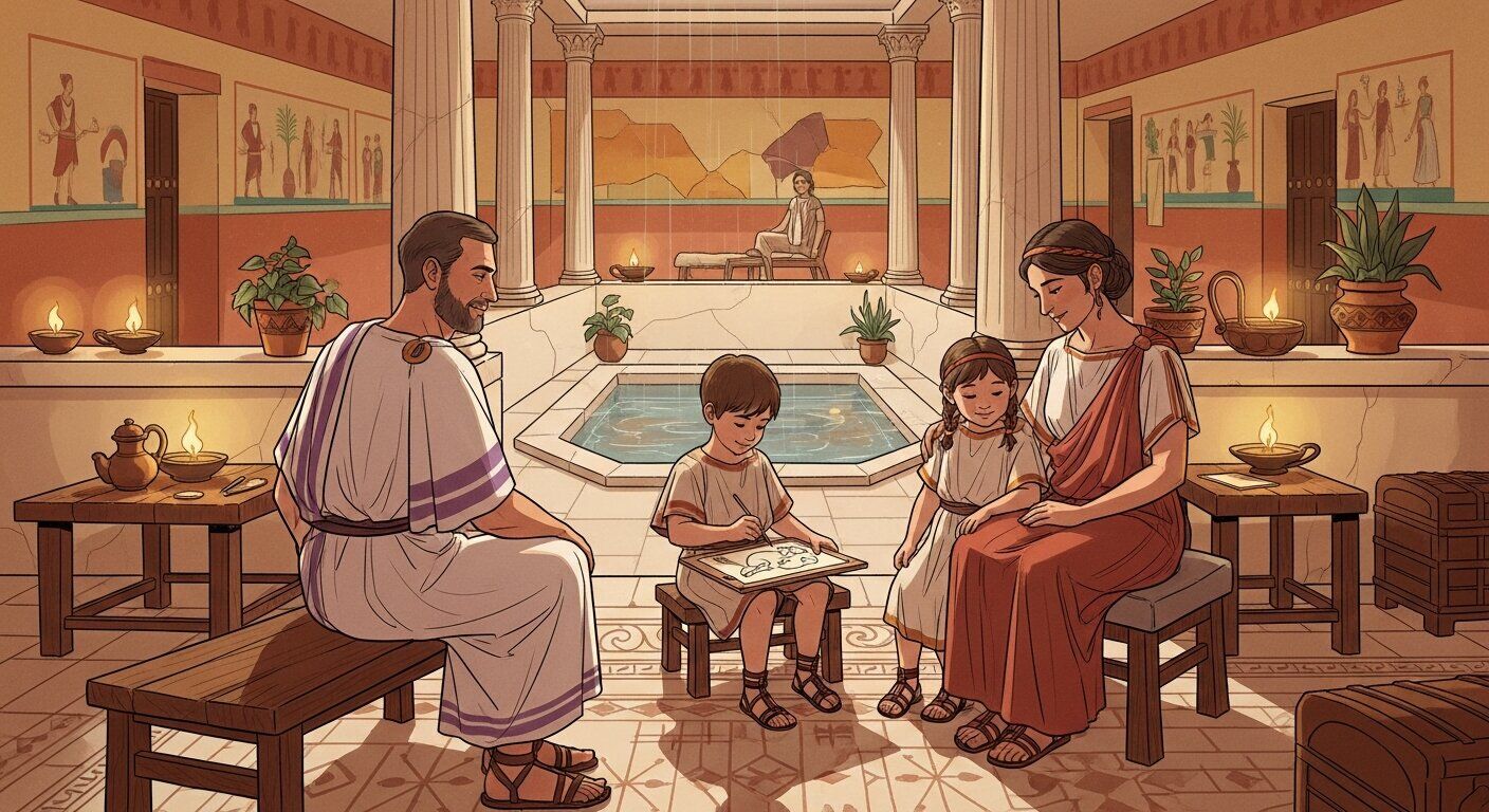 Familia Rōmāna in atrīō