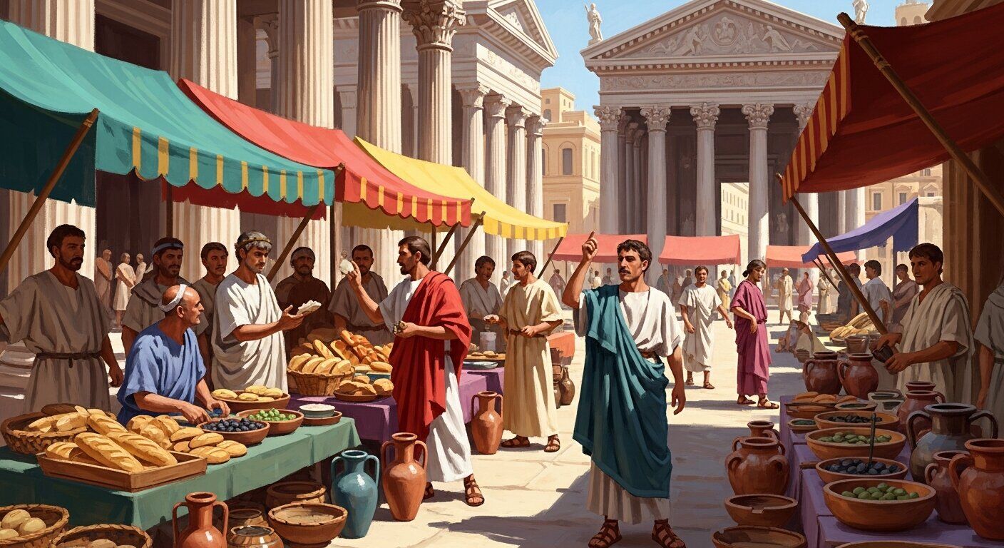 Mercātōrēs labōrantēs in forō